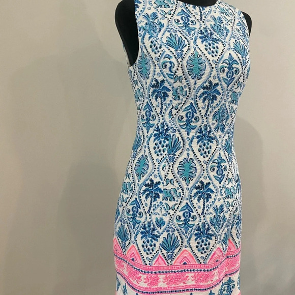 Lilly Pulitzer Mila Stretch Shift Dress Resort White Isle Of Tile Size 0 - Picture 4 of 10